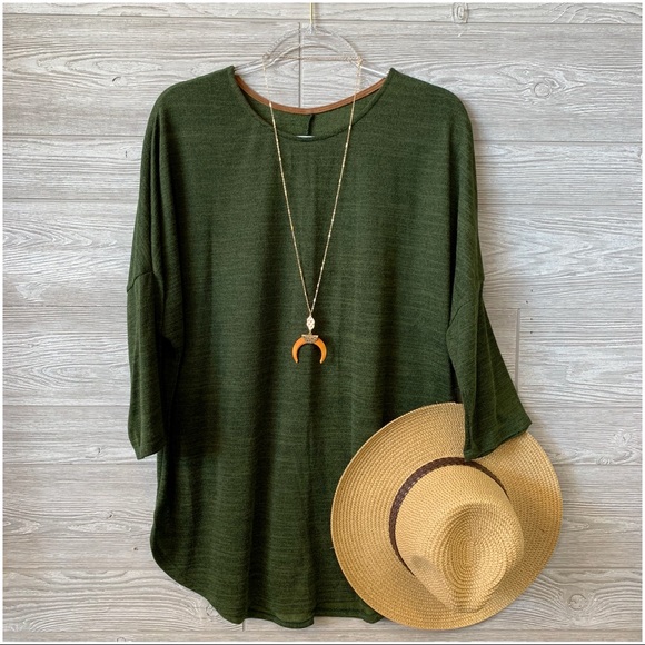 SKYE by Infinity Raine Tops - ✨LAST ONE✨PLUS Olive Hacci Knit Tunic